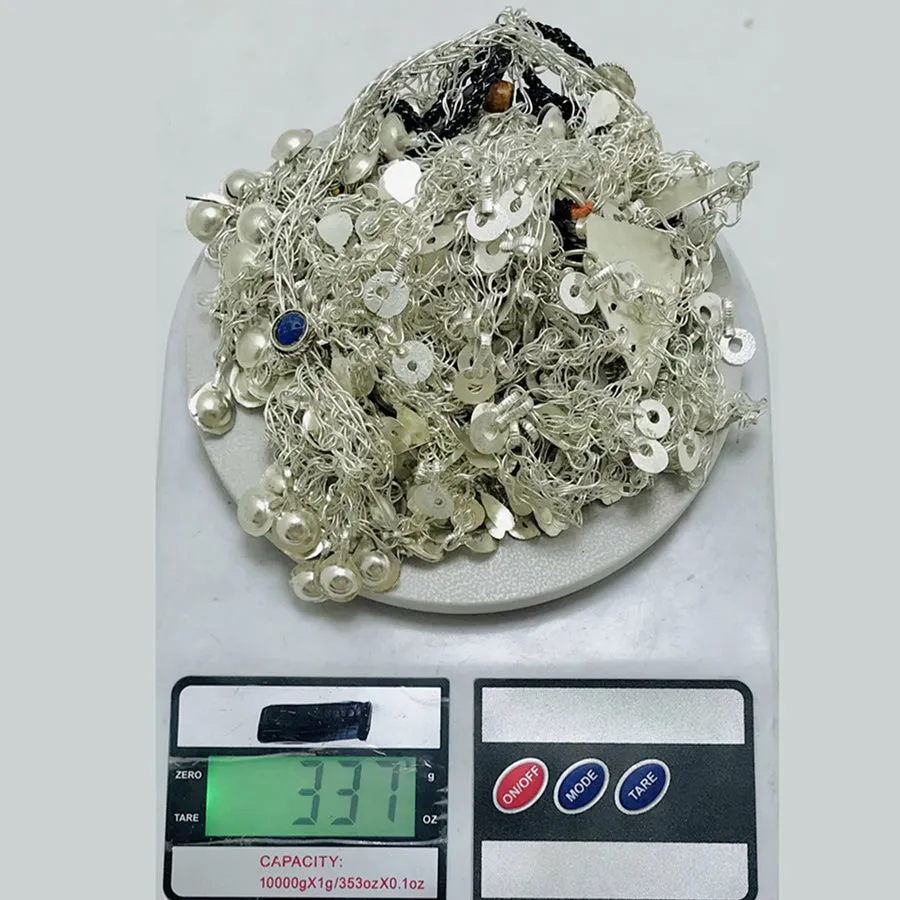 Unique Multi Layered Silver Kuchi Necklace