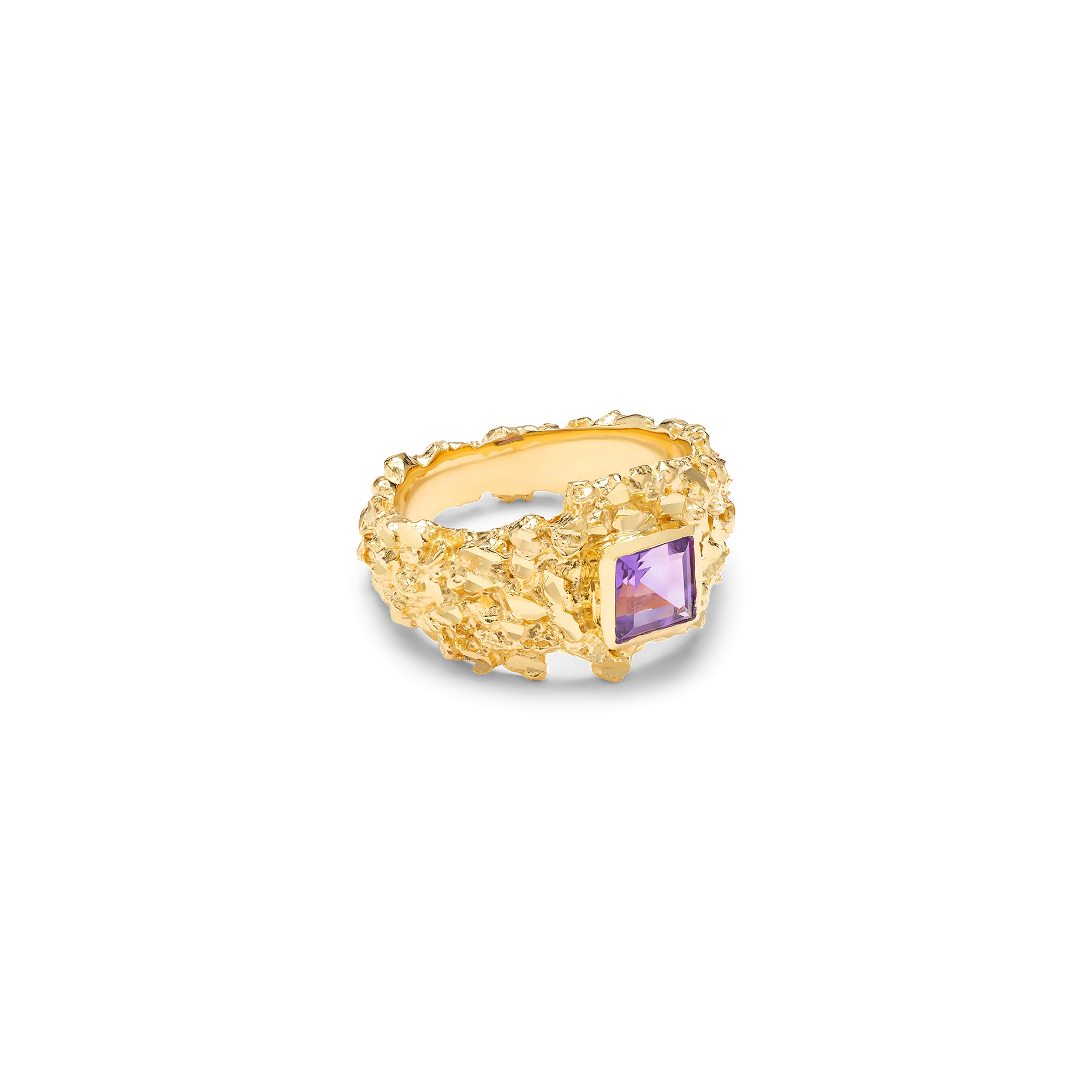 VC016 Hammered Gem Ring