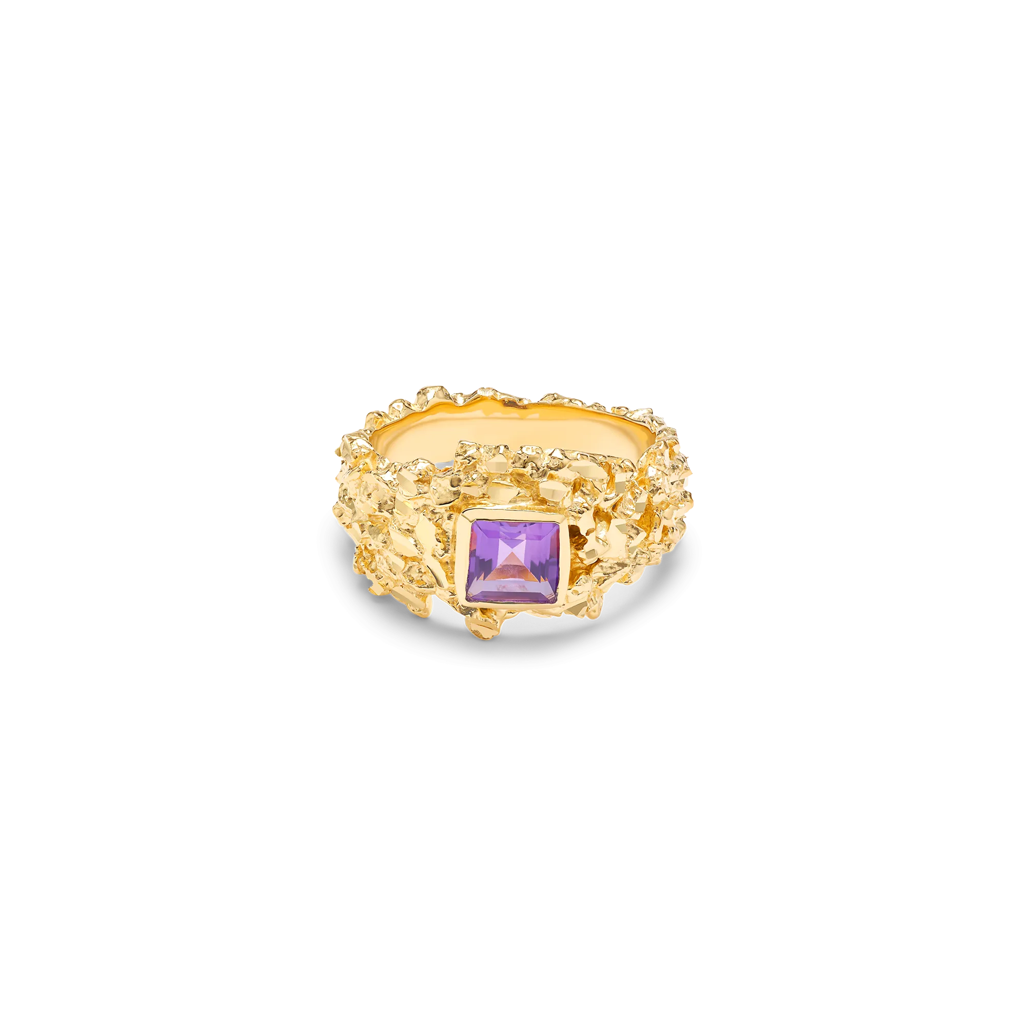 VC016 Hammered Gem Ring