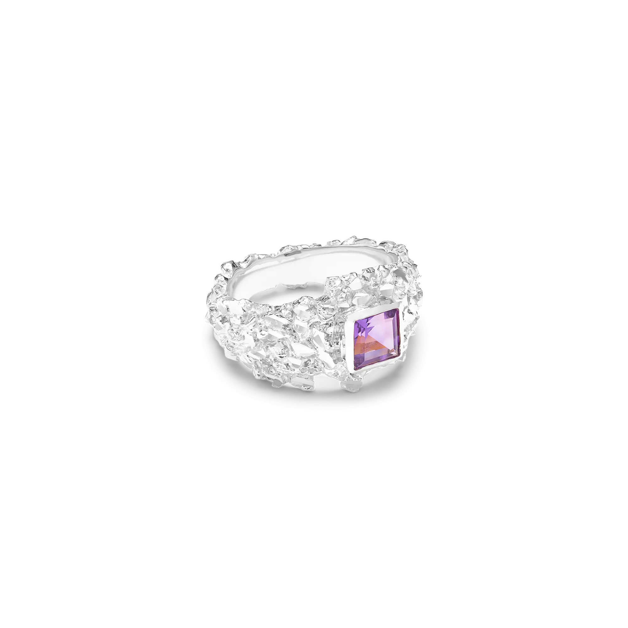 VC016 Hammered Gem Ring