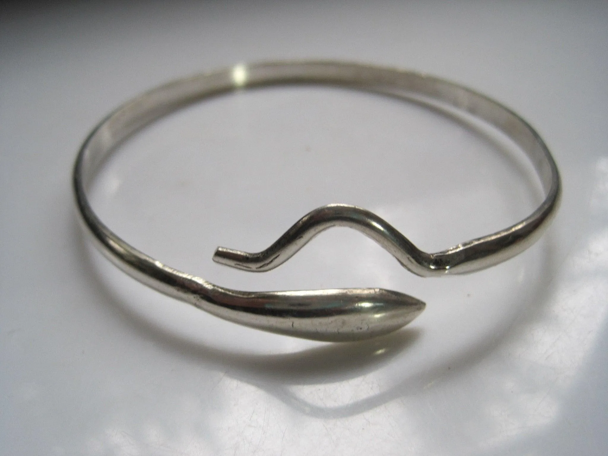 Vintage Egyptian Silver Snake Upper Arm Bracelet or Bangle