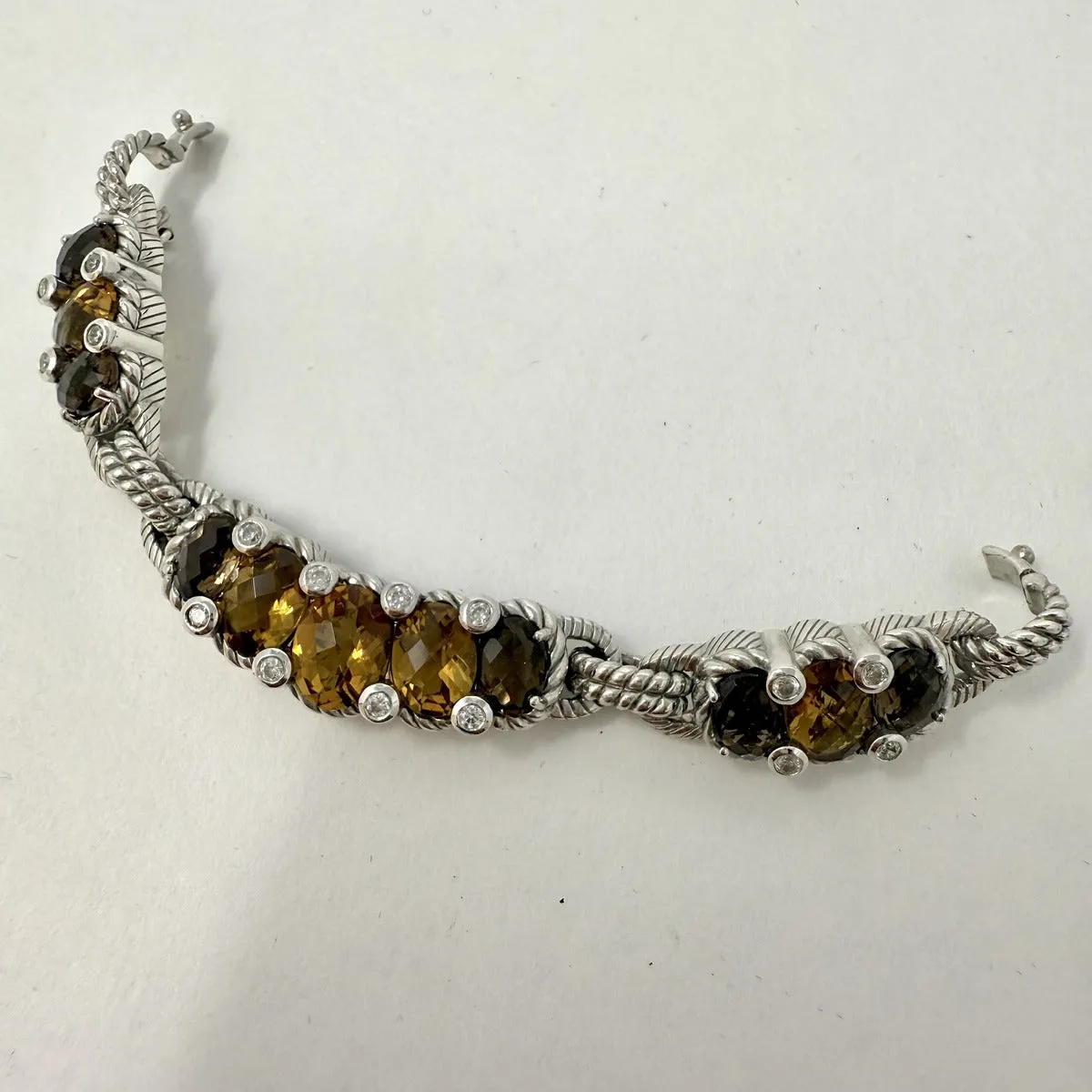 Vintage Judith Ripka Braided Cord Necklace with Citrine