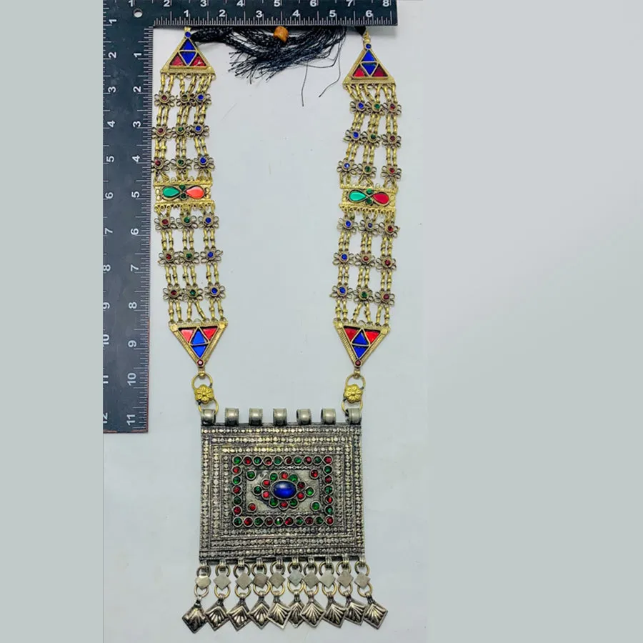 Vintage Long Chain Big Pendant Necklace