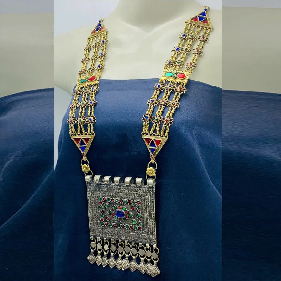 Vintage Long Chain Big Pendant Necklace