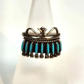 Vintage Zuni Needlepoint Ring - Size 5.5