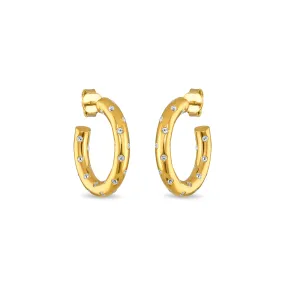 White Topaz Sparkle Hoops
