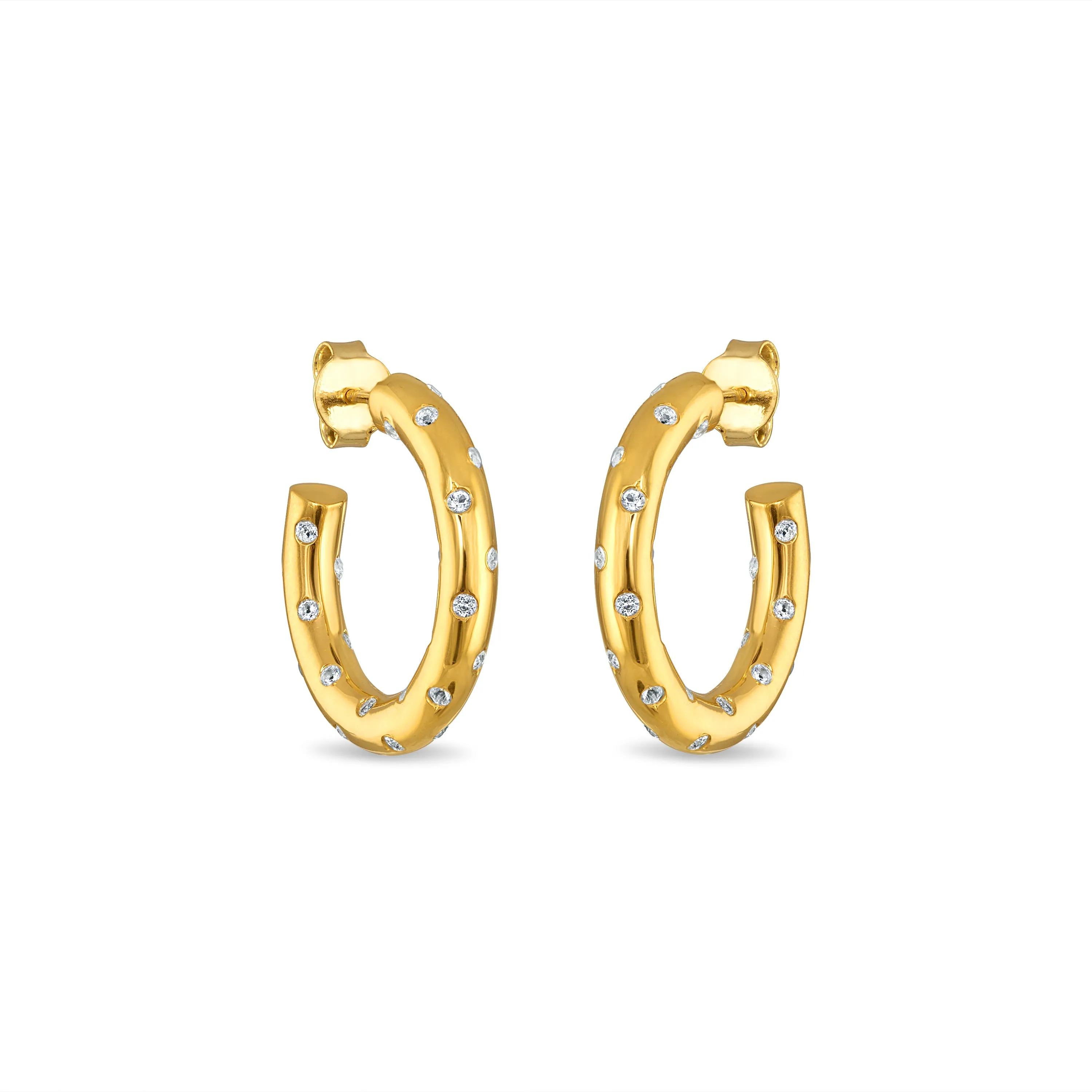 White Topaz Sparkle Hoops