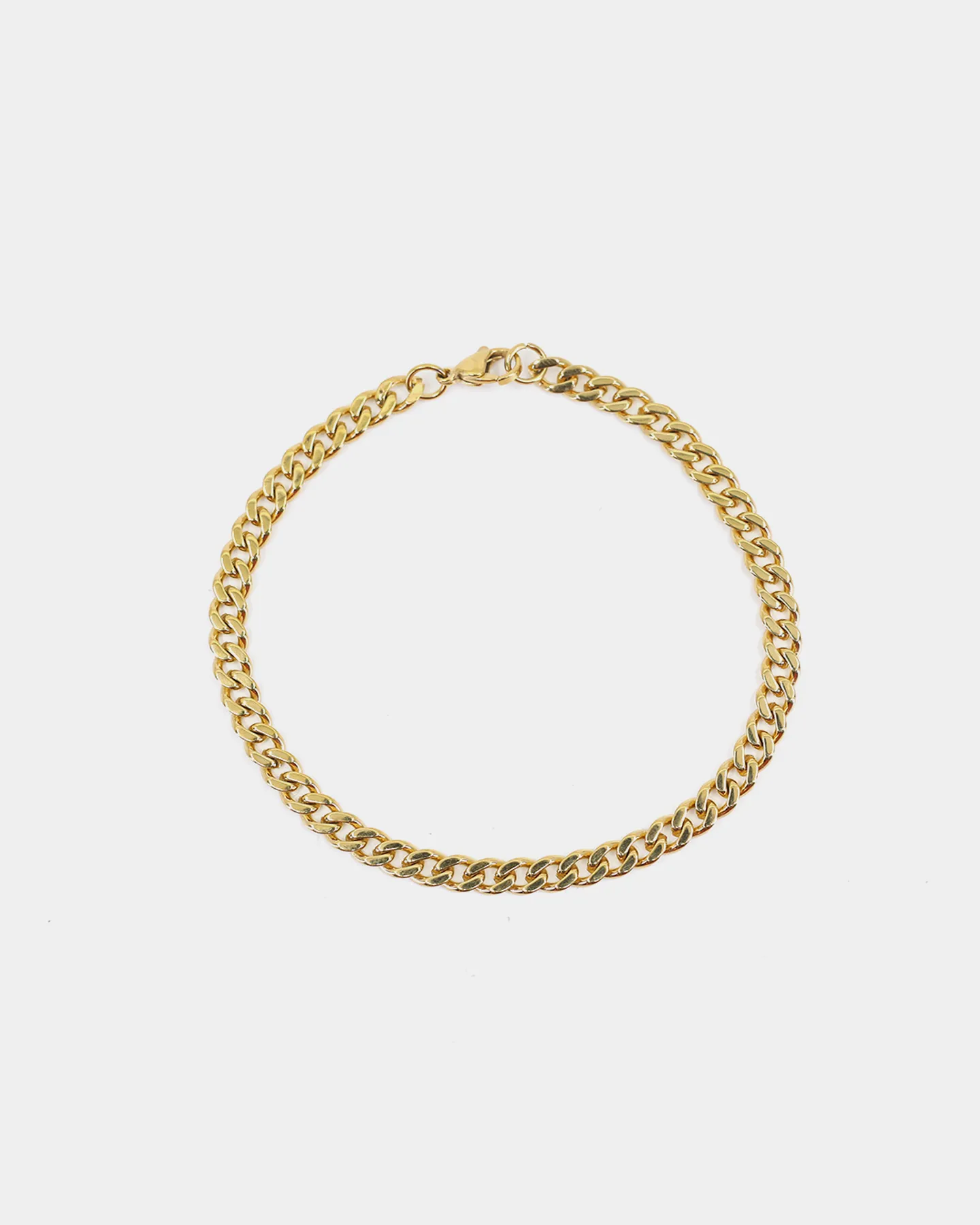 Women's ENES Cuban Link 5mm Anklet Gold