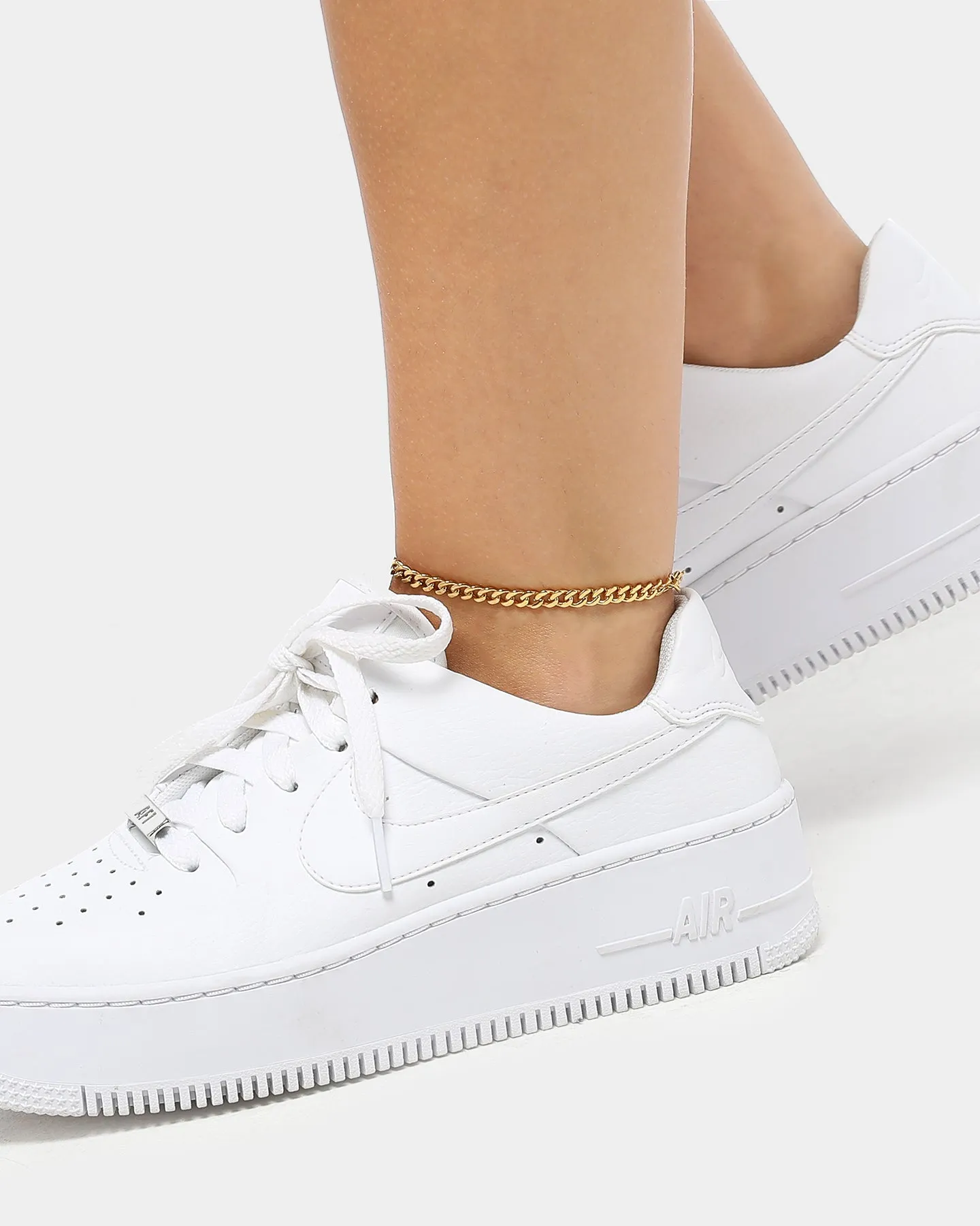 Women's ENES Cuban Link 5mm Anklet Gold