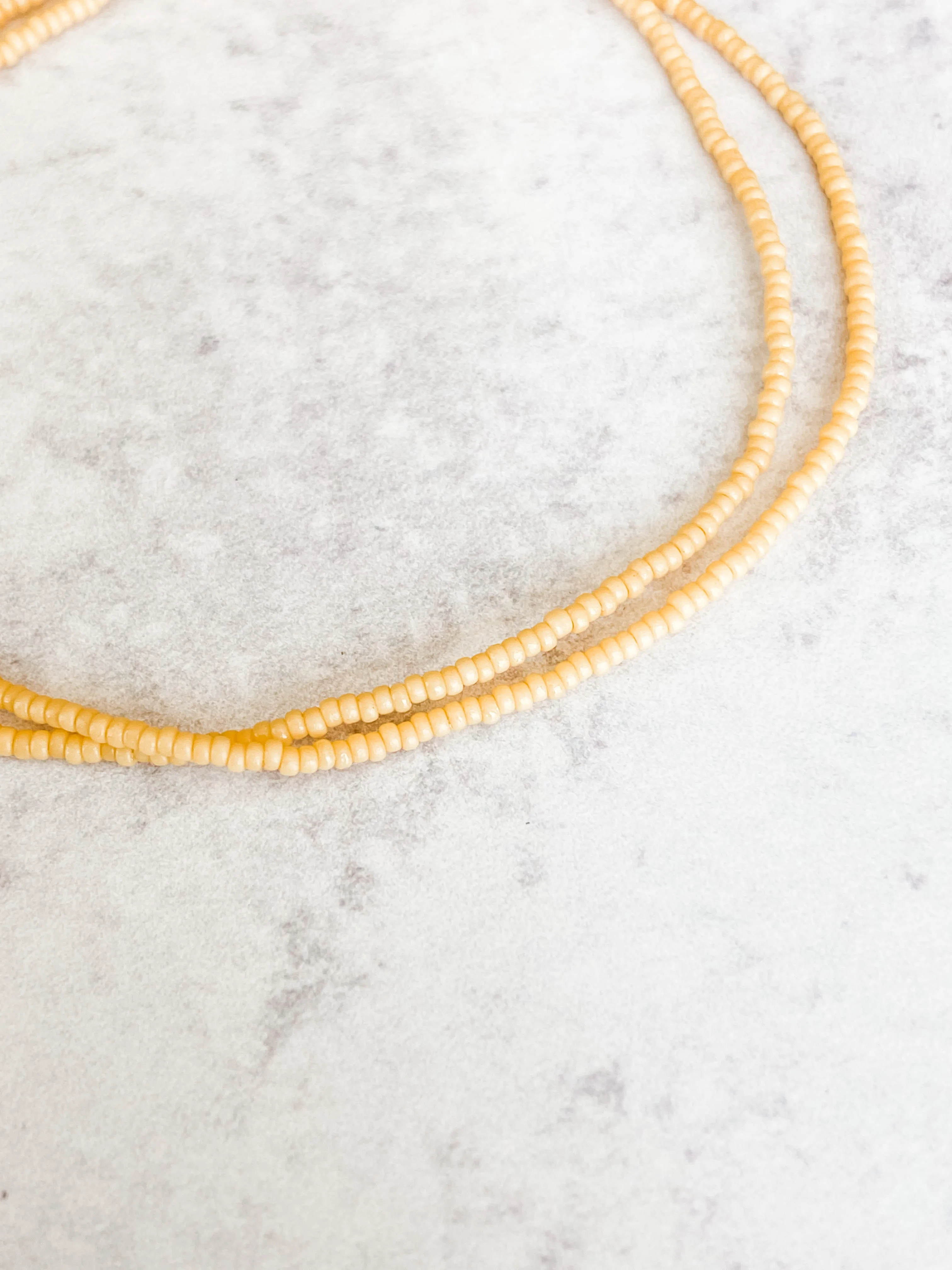 Yellow Round Bead ~ 17"